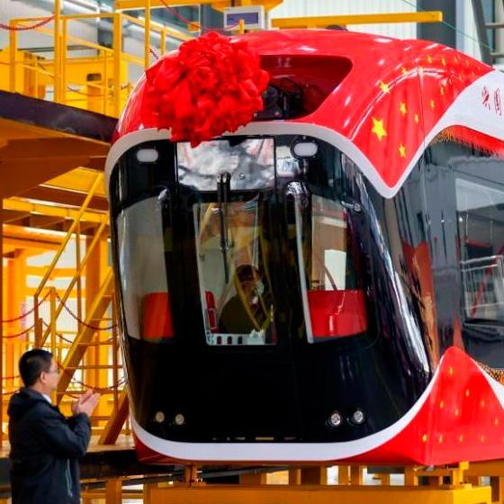 В Китае запустили поезд Sky-train